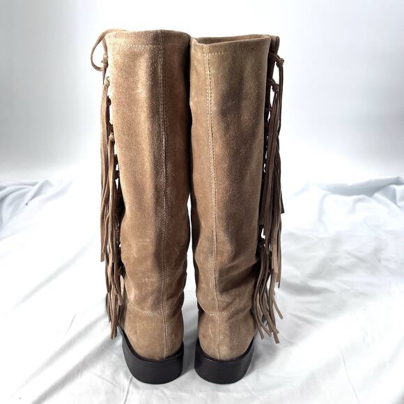 Coach Arianna Light Brown Suede Fringe Over the Calf Riding Boots Womens 6 - Picture 8 of 14
